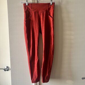 Lululemon Time To Sweat Crop 23" Stride Emboss Cayenne Size 4
